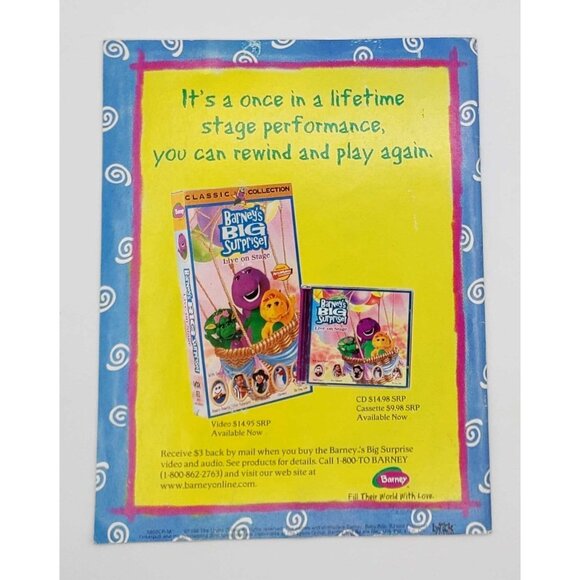 Barney Magazine July/Aug 1998 Happy Birthday BJ! RARE - Picture 6 of 11